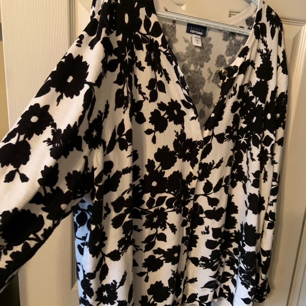 Black and White Cardigan Sweater